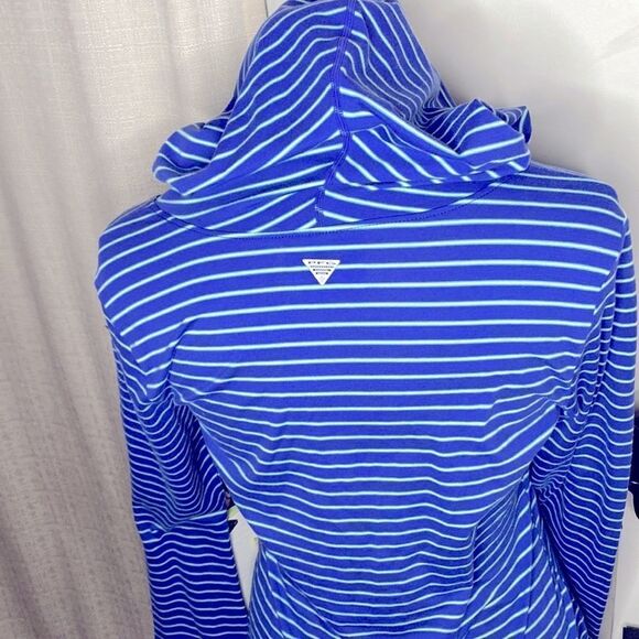 🌷 Columbia🌷 Omni Wick Advanced Evaporation Striped Long Hooded Top - Picture 7 of 9